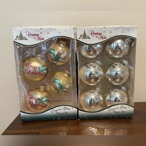 Two Krebs Boxed Glass Ornaments